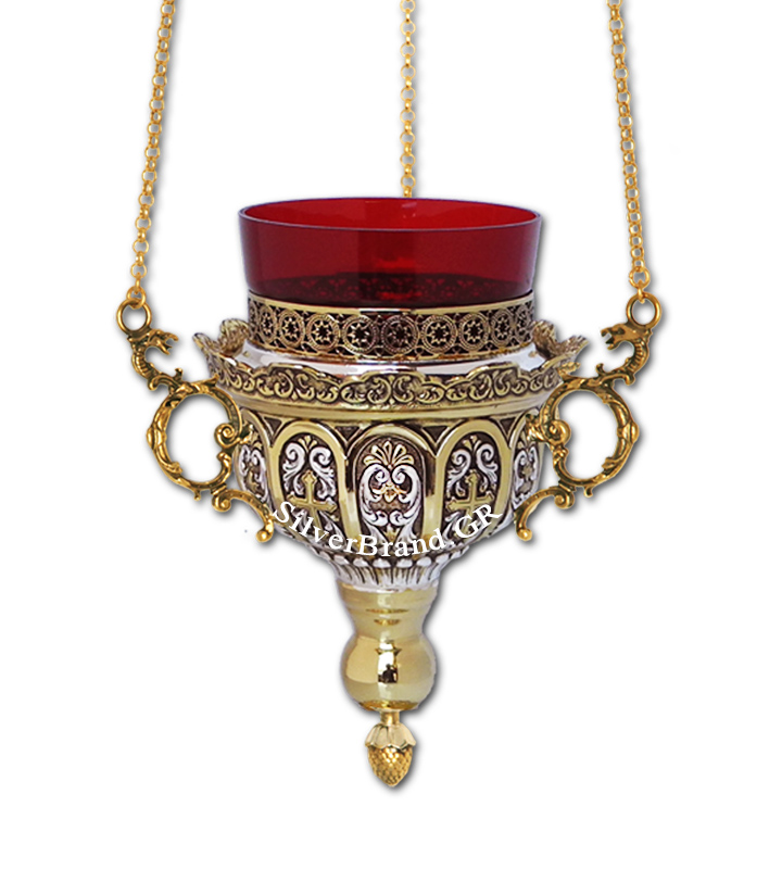 Gold-Plated Hanging Vigil Oil Lamp (height 21cm) Sp112113