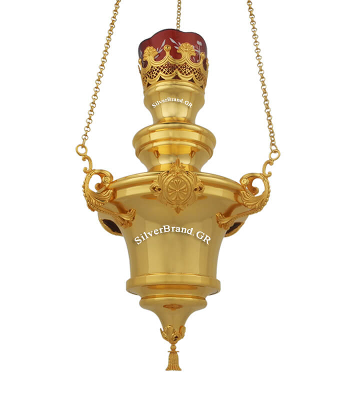 Hanging Vigil Oil Lamp (height 37cm) Gold-Plated Sp113729