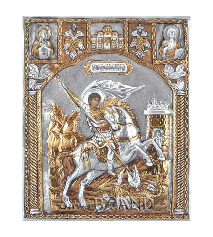 Святой Георгий Серебряной Иконы (25x20cm 3313)