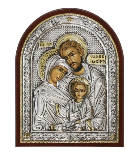 Greek Orthodox Silver Icon Virgin Mary Ασημένια Εικόνα Παναγία Η Αγία Οικογένεια Богородица c:27221771-553B