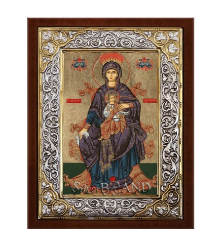 Orthodox Silver Icon Virgin Mary 26x20 Ασημένια Εικόνα Παναγία Χρυσοσπηλιώτισσα 26x20 Богородица c:052418R91-572SQ