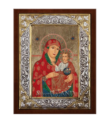 Orthodox Silver Icon Virgin Mary Of Jerusalem 26x20 Ασημένια Εικόνα Παναγία Ιεροσολυμίτισσα Богородица Иерусалимская c:442418R91-577SQ