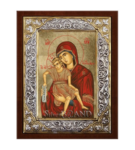 Greek Orthodox Silver Icon Virgin Mary Ασημένια Εικόνα Παναγία Άξιον Εστί Богородица c:42241891-587SQ