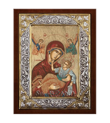 Greek Orthodox Silver Icon Virgin Mary Ασημένια Εικόνα Παναγία Γοργοεπήκοος Богородица c:60241891-592SQ