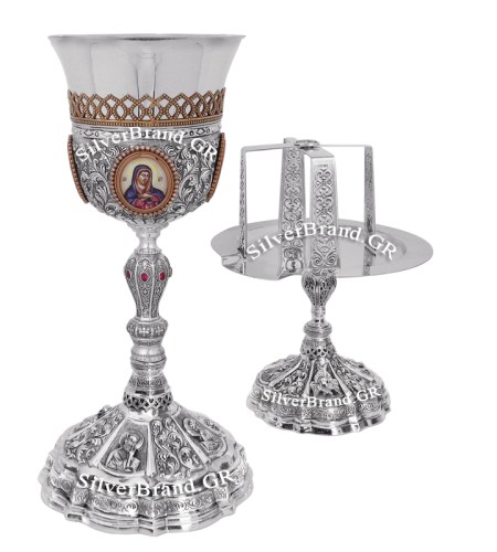 Ασημένιo Δισκοπότηρo - Silver Chalice Set - Набор Евхаристический E 1014226-s4