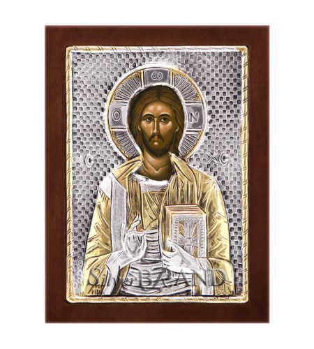 Greek Orthodox Silver Icon Christ Pantocrator 12x9 Ασημένια Εικόνα Χριστός Παντοκράτωρ 12x9 Святая Троица c:11100781-712B