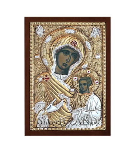 Orthodox Silver Icon Virgin Mary 14x10 Ασημένια Εικόνα Παναγία Πορταίτισσα 14x10  Богородица c:50120871-801Β