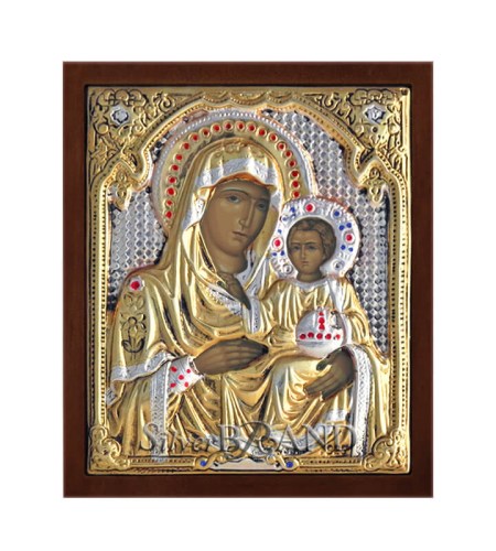 Orthodox Silver Icon Virgin Mary Jerusalem  Ασημένια Εικόνα Παναγία Ιεροσολυμίτισσα   Богородица Иерусалимская c:44100881-86B