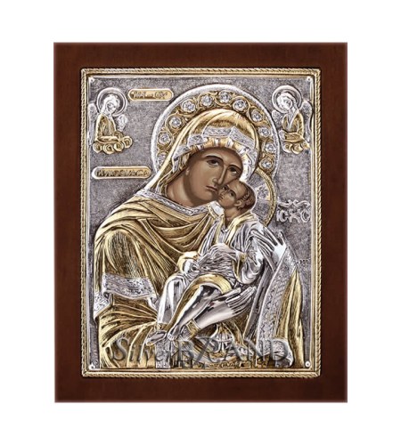 Orthodox Silver Icon Virgin Mary 13x10 Ασημένια Εικόνα Παναγία Γλυκοφιλούσα 17x14 Богородица c:35131071-240 B