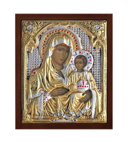 Orthodox Silver Icon Virgin Mary Of Jerusalem 14x12 Ασημένια Εικόνα Παναγία Ιεροσολυμίτισσα 14x12 Богородица Иерусалимская c:44131181-87B