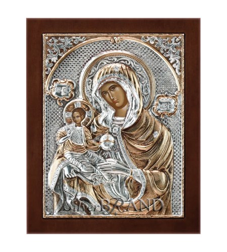 Greek Orthodox Silver Icon Virgin Mary Ασημένια Εικόνα Παναγία Ελεούσα Богородица c:58181471-112B