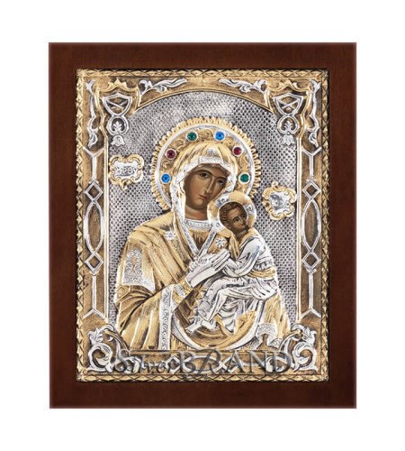 Greek Orthodox Silver Icon Virgin Mary Ασημένια Εικόνα Παναγία Ελεούσα Богородица c:43221871-216B