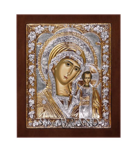 Orthodox Silver Icon Virgin Mary Kazan 24x20 Ασημένια Εικόνα Παναγία Καζάνσκαγια 24x20 Богородица Казанская  c:88221871-290B