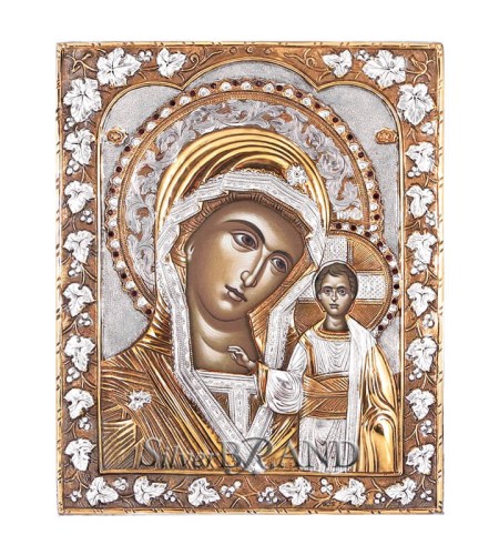 Orthodox Silver Icon Virgin Mary Kazan 22x18 Ασημένια Εικόνα Παναγία Καζάν 22x18 Богородица Казанская c:88221861-3290