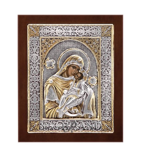 Greek Orthodox Silver Icon Virgin Mary Ασημένια Εικόνα Παναγία Γλυκοφιλούσα Богородица c:35241971-280B
