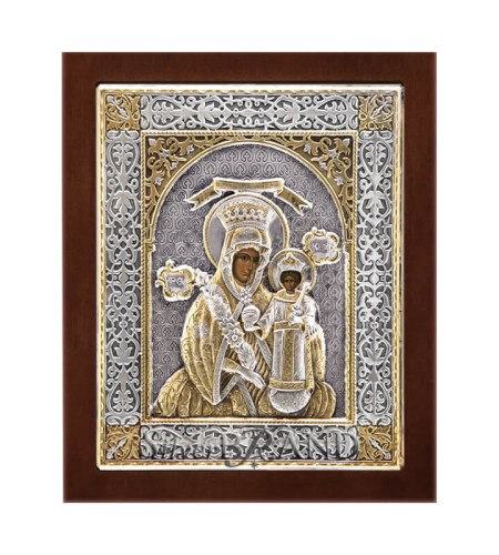 Greek Orthodox Silver Icon Virgin Mary Ασημένια Εικόνα Παναγία Ρόδον Αμάραντον Богородица c:41241971-282B