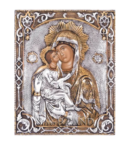 Greek Orthodox Silver Icon Virgin Mary Ασημένια Εικόνα Παναγία Ακαθίστου Богородица c:39252061-333