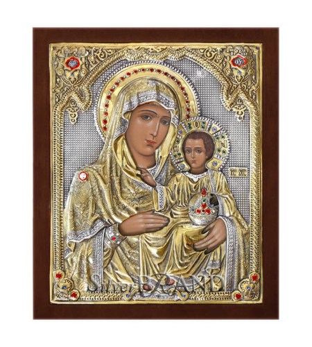 Greek Orthodox Silver Icon Virgin Mary Of Jerusalem Ασημένια Εικόνα Παναγία Ιεροσολυμίτισσα Богородица Иерусалимская c:44272271-89B