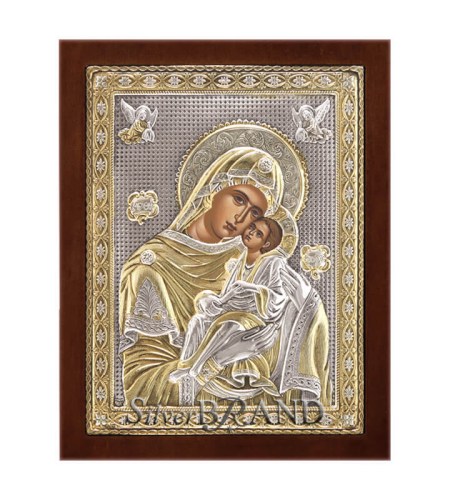 Greek Orthodox Silver Icon Virgin Mary Ασημένια Εικόνα Παναγία Γλυκοφιλούσα Богородица c:35302271-146B