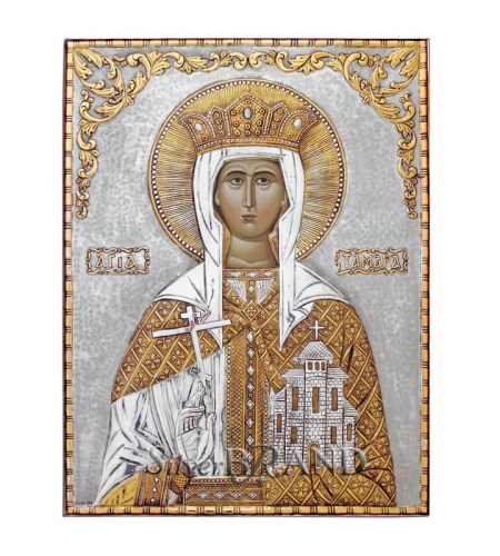 Greek Orthodox Silver Icon Santa Tamara Ασημένια Εικόνα Αγία Ταμάρα c:52403161-52