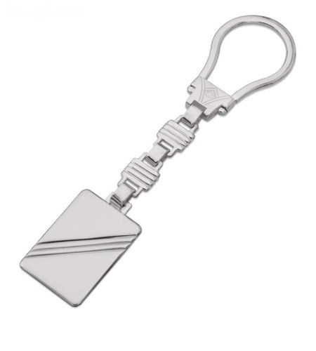 Ασημένιο Μπρελόκ Ορθογώνιο με Λούκια