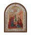 Ευαγγελισμός της Θεοτόκου Ασημένια Εικόνα με Μεταξοτυπία 23x18cm