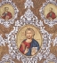 Χριστός Σινά Ασημένια Εικόνα (Επίχρυση) 34x25cm