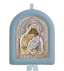 Greek Orthodox Silver Icon for Baby Boy Virgin Mary Theotokos Glykofilousa 17x14cm (gold-plated)