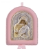 Greek Orthodox Silver Icon for Baby Girl Virgin Mary Theotokos Glykofilousa 17x14cm (gold-plated)
