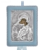 Greek Orthodox Silver Icon for Baby Boy Virgin Mary Theotokos Glykofilousa 14,5x11,5cm