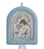 Greek Orthodox Silver Icon for Baby Boy Virgin Mary Theotokos Theotokos Glykofilousa 17x14cm