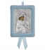 Greek Orthodox Silver Icon for Baby Boy Virgin Mary Theotokos Amolyntos 14,5x11,5cm