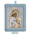 Greek Orthodox Silver Icon for Baby Boy Virgin Mary Theotokos Akathist 14,5x11,5cm (gold-plated)