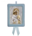 Greek Orthodox Silver Icon for Baby Boy Virgin Mary Theotokos Akathist 14,5x11,5cm (gold-plated)