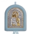 Greek Orthodox Silver Icon for Baby Boy Virgin Mary Theotokos Akathist 17x14cm (gold-plated)