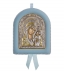 Greek Orthodox Silver Icon for Baby Boy Virgin Mary Theotokos Kazan 17x14cm (gold-plated)