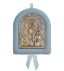 Greek Orthodox Silver Icon for Baby Boy Virgin Mary Theotokos Kazan 17x14cm (gold-plated)