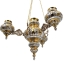 Gold-Plated Hanging Multi Vigil Oil Lamp (height 34cm) Sp223512