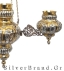 Gold-Plated Hanging Multi Vigil Oil Lamp (height 34cm) Sp223512