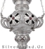 Hanging Vigil Oil Lamp (height 42cm) Sterling Silver 925 E 114206