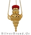 Gold plated Hanging Vigil Oil Lamp (height 24cm)  Sp 112406 Gold